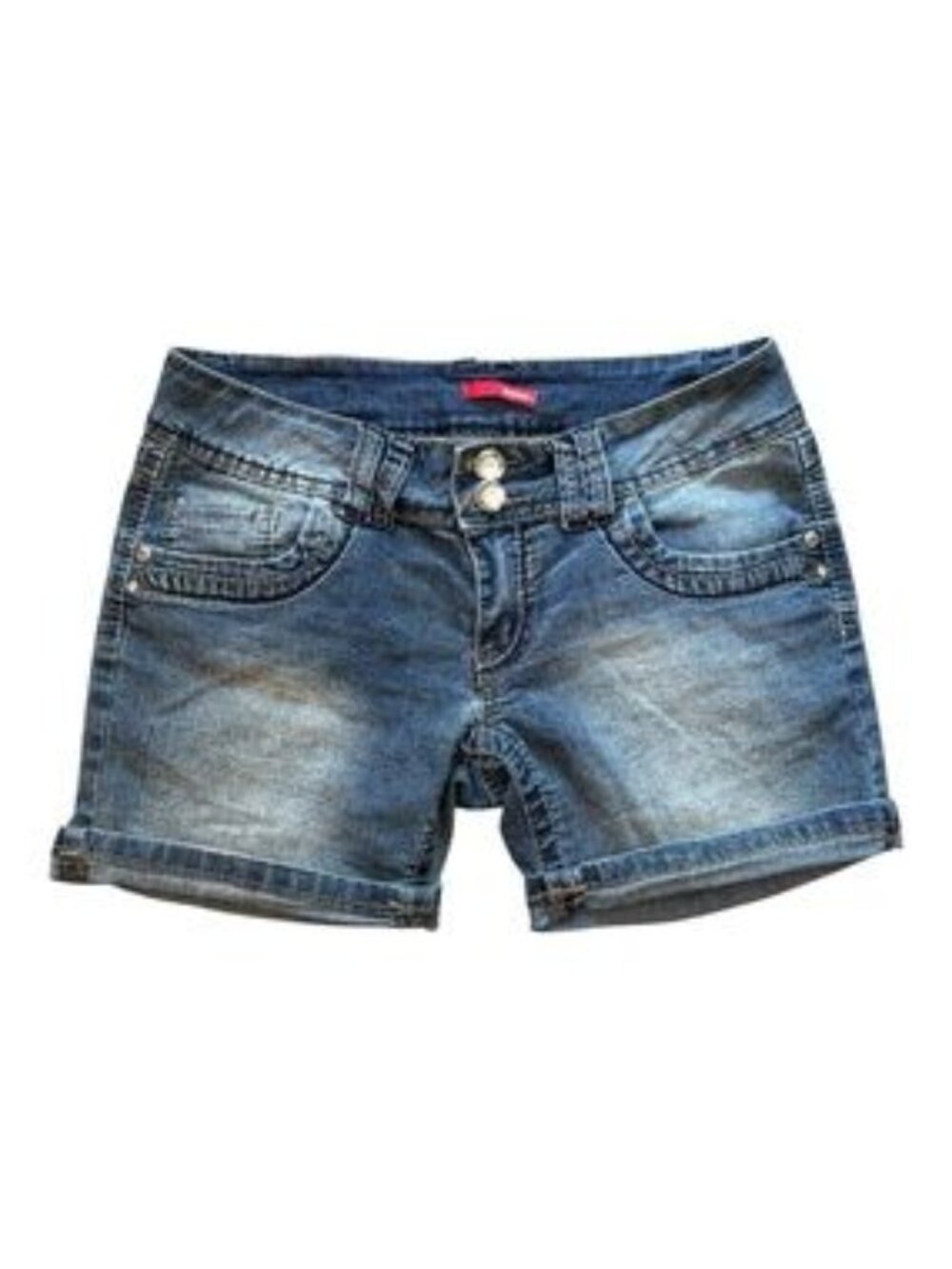 BONGO Y2K Low Rise Denim Shorts Size 9 Rhinestone Flap Pocket Embroidered